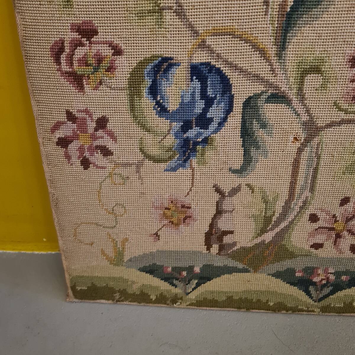 French Gros Point Embroidery on panel 19th Century