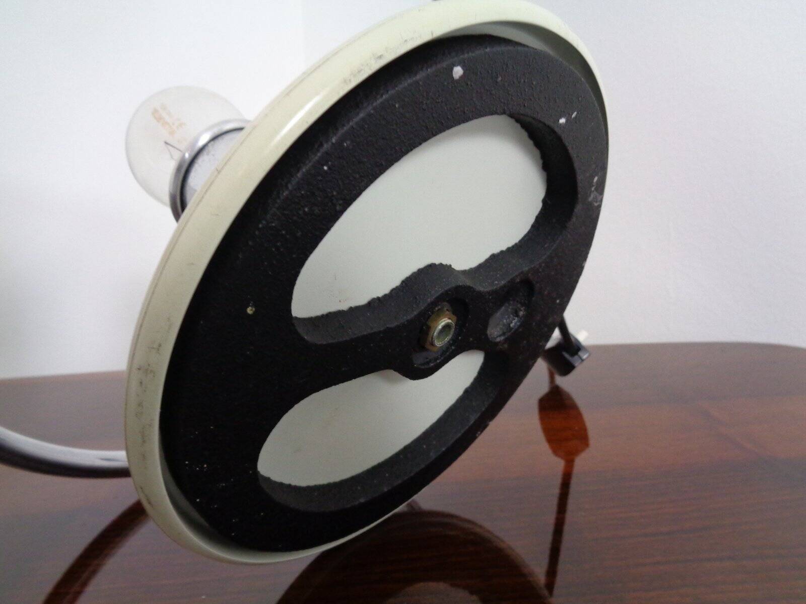 Italian Glass & Chromed Steel Table Lamp, 1960s