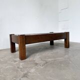 Table basse en chêne et ardoise 1950