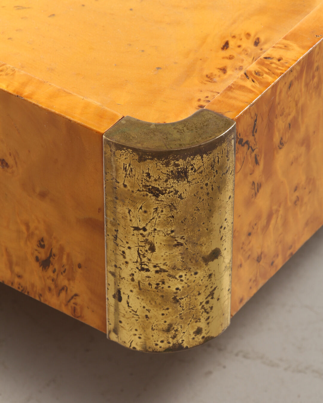 Coffee table in magnifying glass and brass