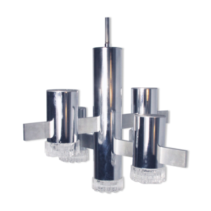 Lustre chrome et verre