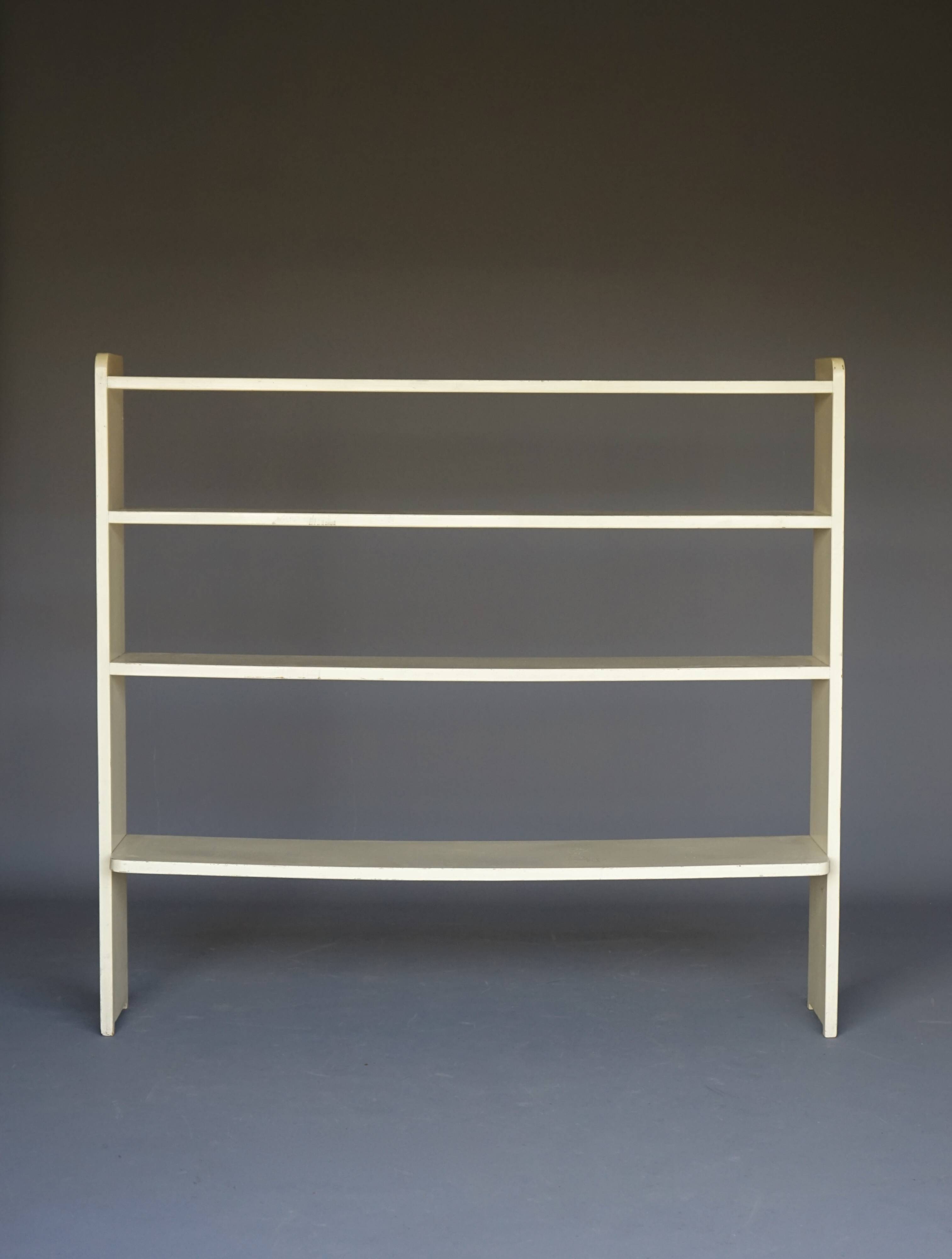A Dutch wooden 1940s shelving unit in Modernist style
