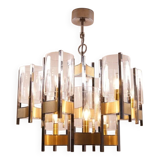 Vintage Chrome and Brass Chandelier by Sciolari