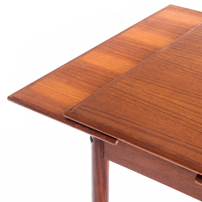 Teak dining table with Scandinavian-style extensions - France, 1960