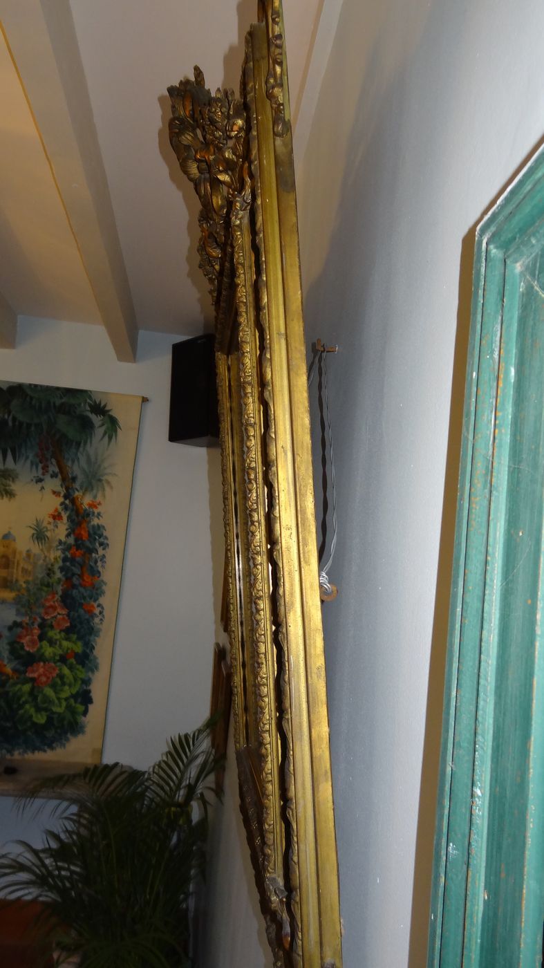 19th century golden stucco parcloses mirror 89x130cm