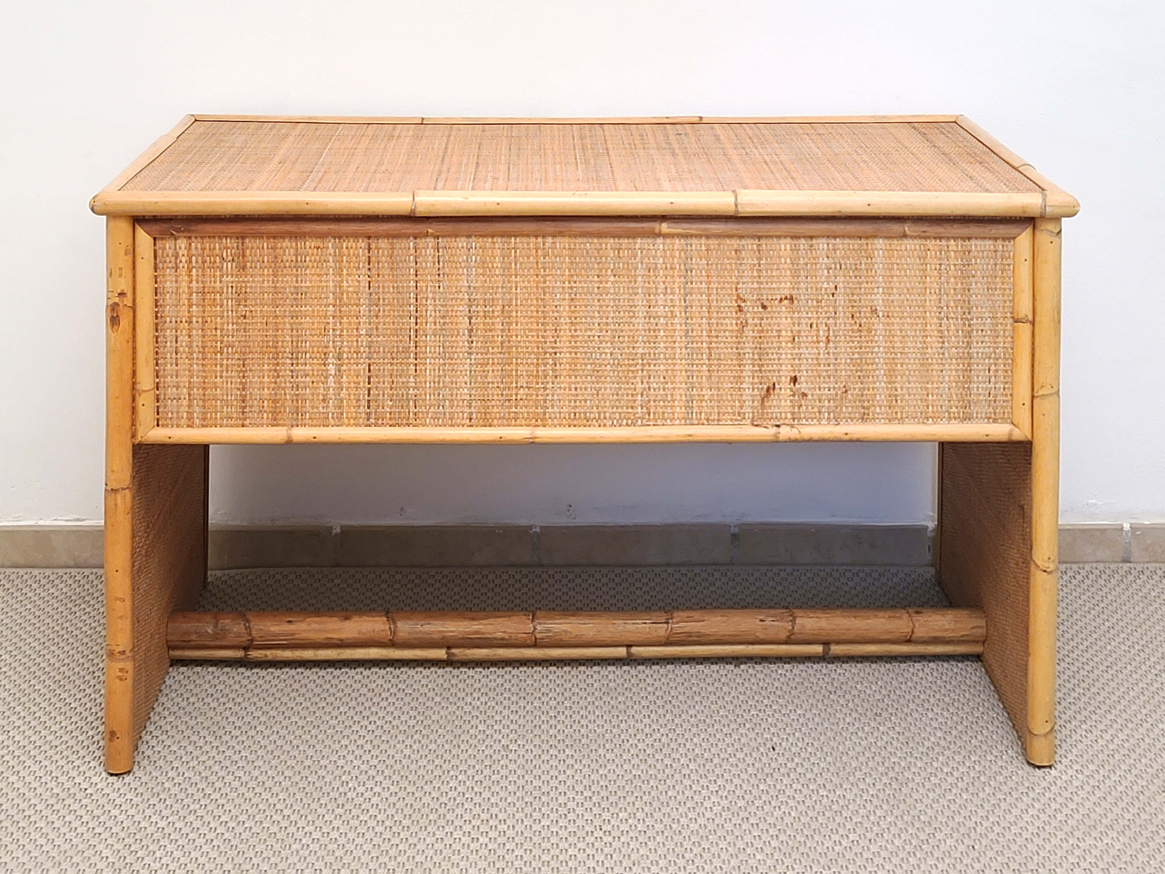 Bamboo and Rattan Desk by Dal Vera