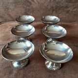 Set of 6 metal footed bowls