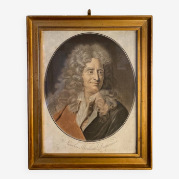 Gravure ancienne, portrait de Nicolas Boileau Despreaux, Fin XIX siècle