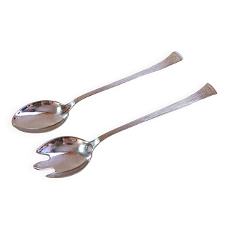 Salad or serving cutlery in silver metal Italy