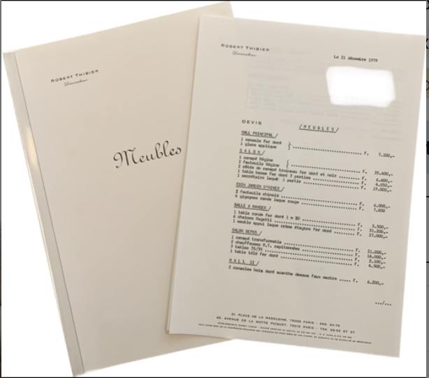 Vintage Thibier 3-seater sofa, beige fabric and brass, France 1978