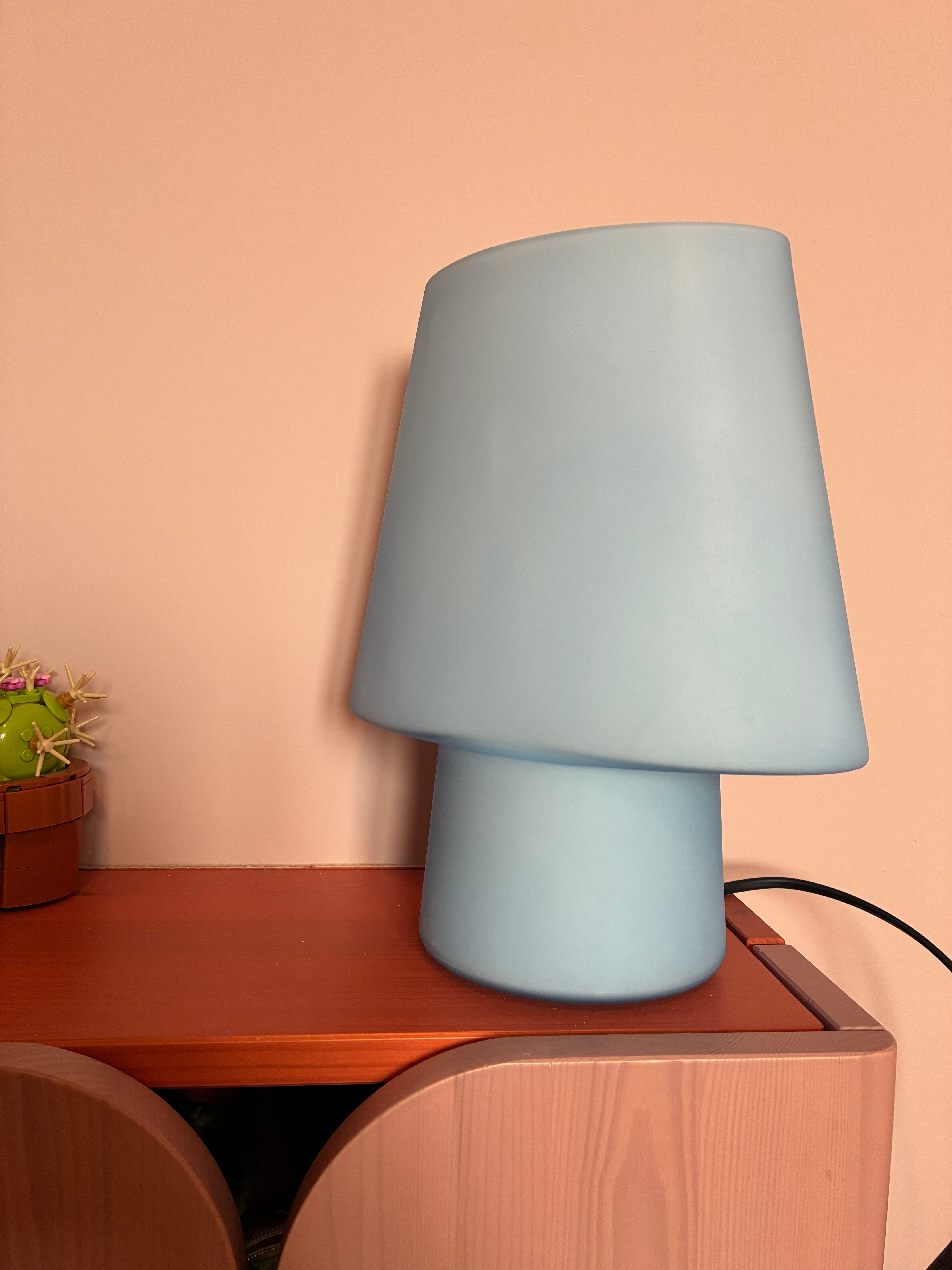 Lampe flore verre opaline Habitat 1990