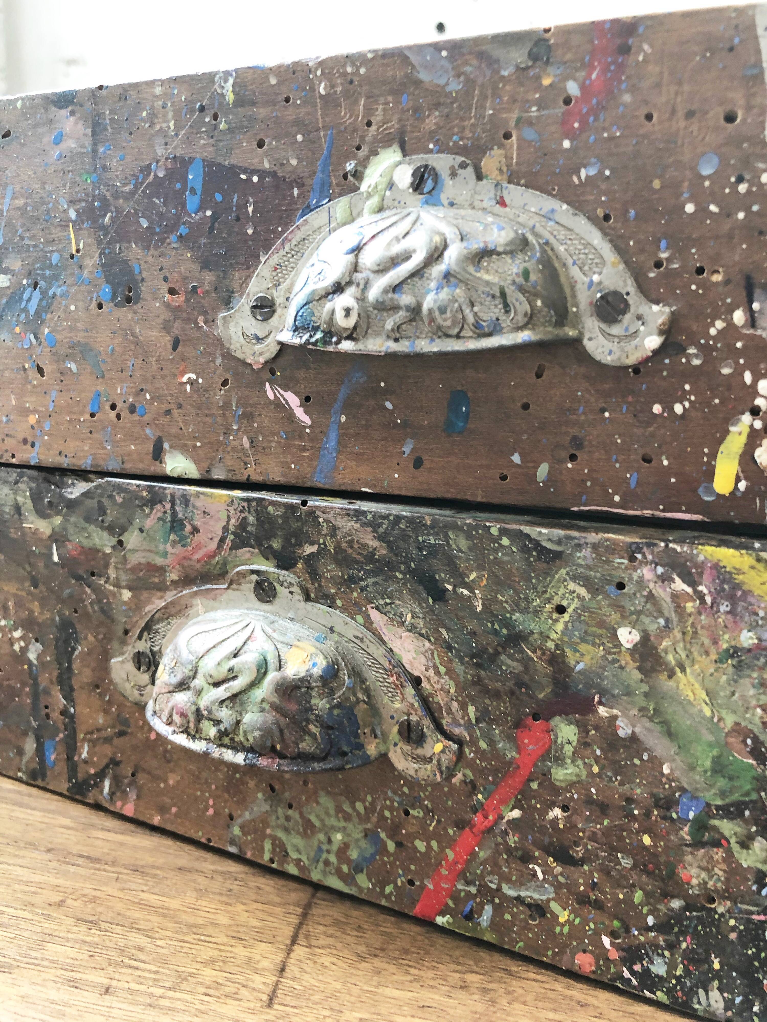 Artist studio oak draper table