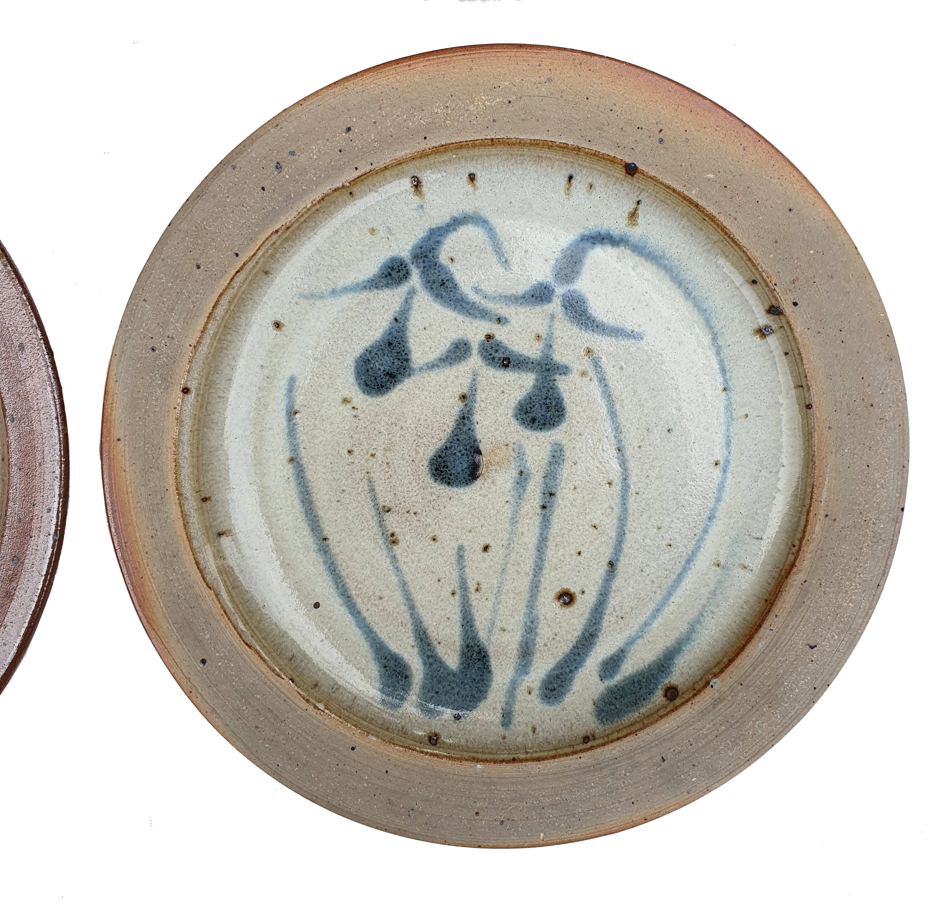 Pyrite stoneware plates