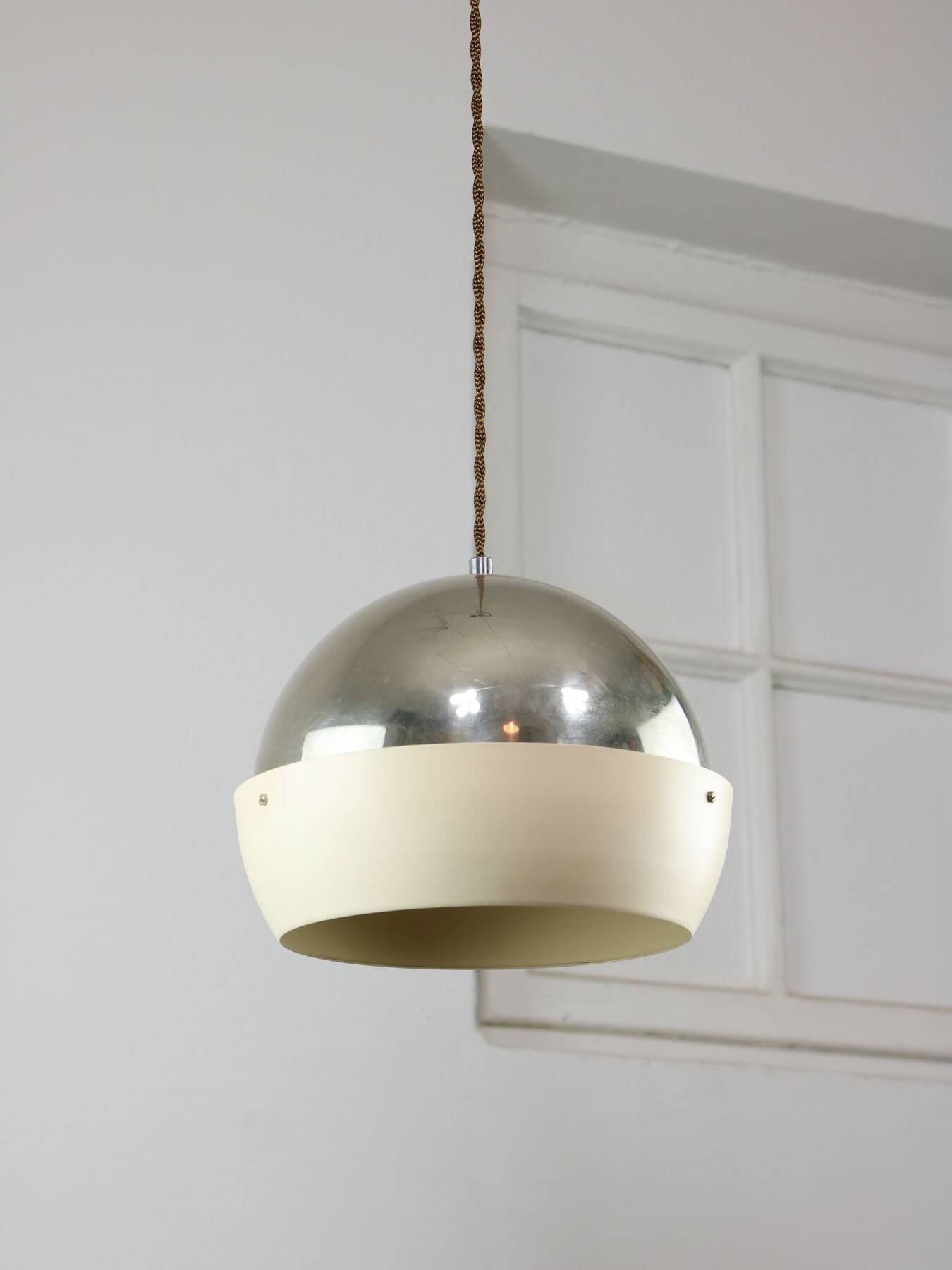 Space-age Italian Chrome Pendant Lamp