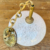 Suspension Art déco en verre de Clichy blanc