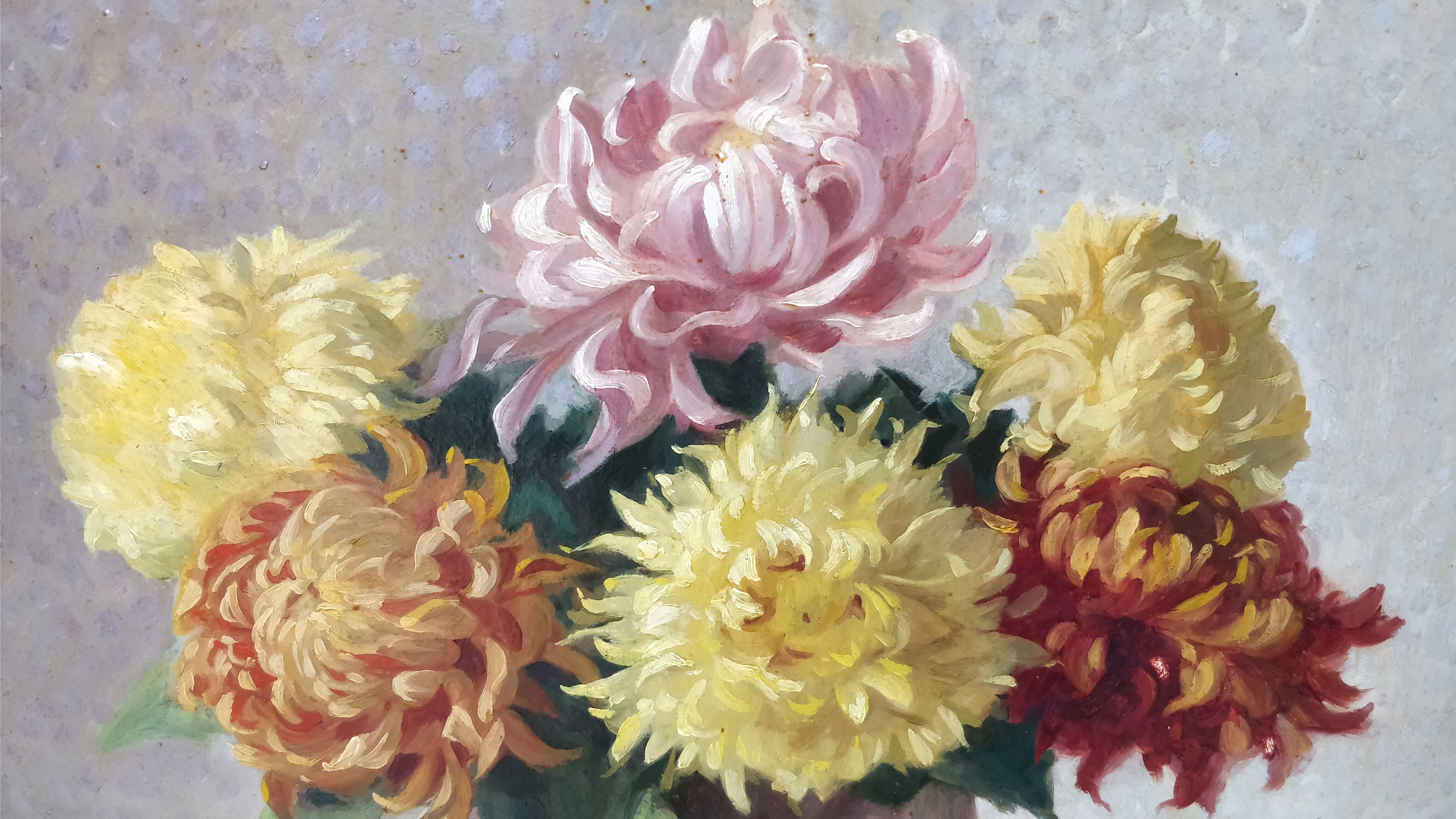 Peinture bouquet de fleurs encadrée