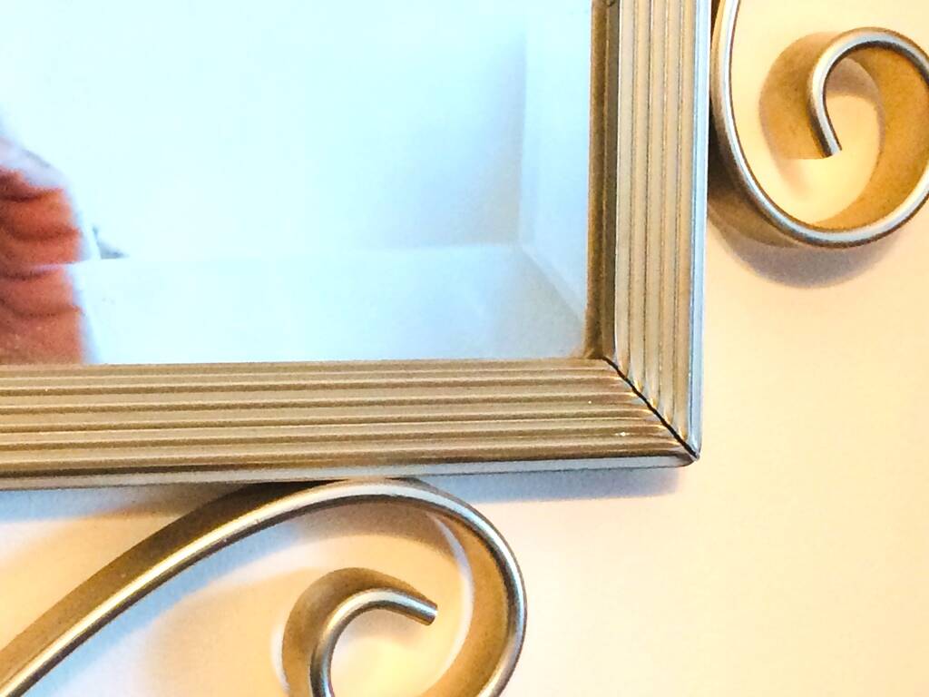 50s gilded brass mirror. Vintage. Hollywood Regency