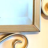Miroir laiton doré 50s. Vintage. Hollywood Regency