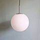 Large satin white opal glass pendant light, Limburg, 1970