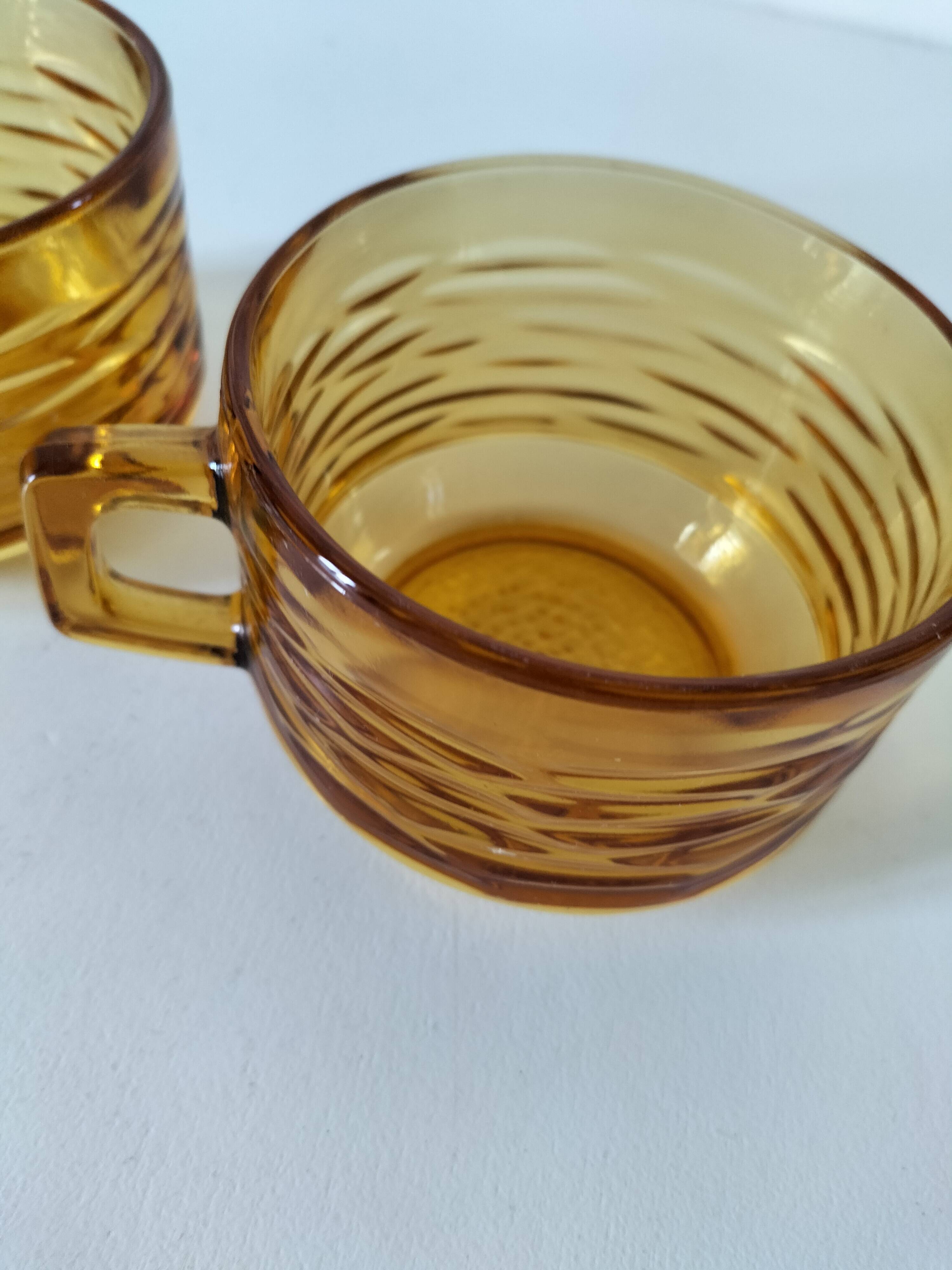 Duo of vintage vereco sunflower cups