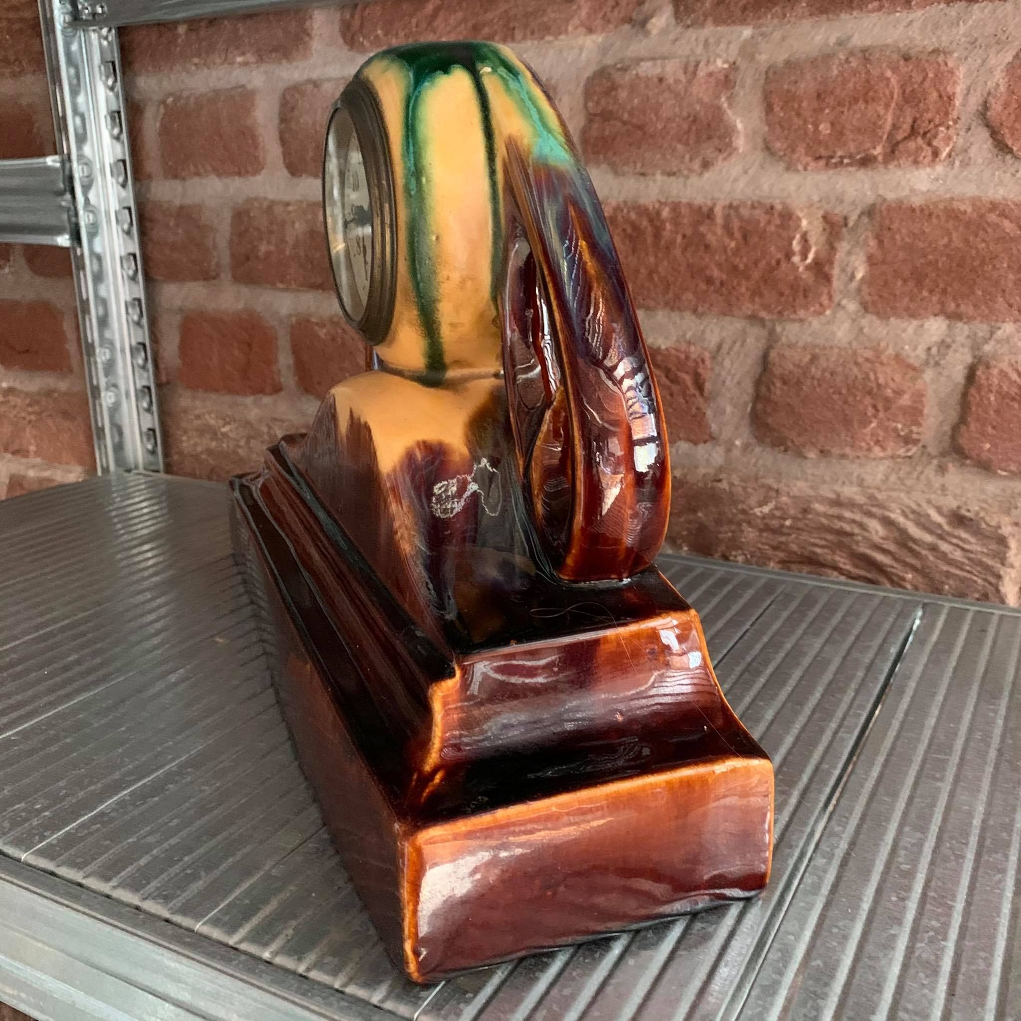 Horloge de cheminée en faïence