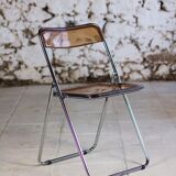 Folding chair in plexiglass and chrome, 1970