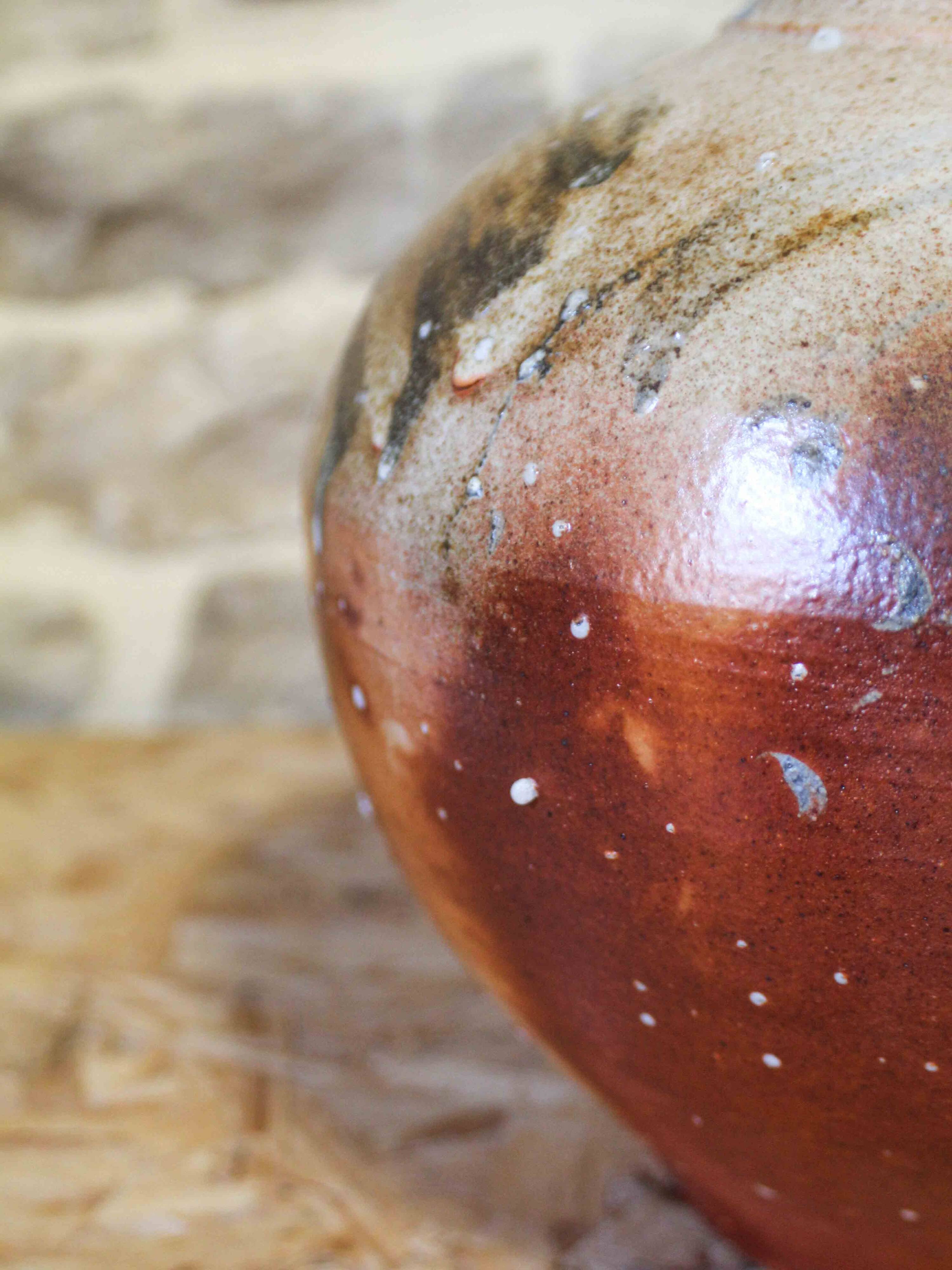 Large stoneware vase signed