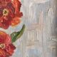 Vintage French oil painting of flowers