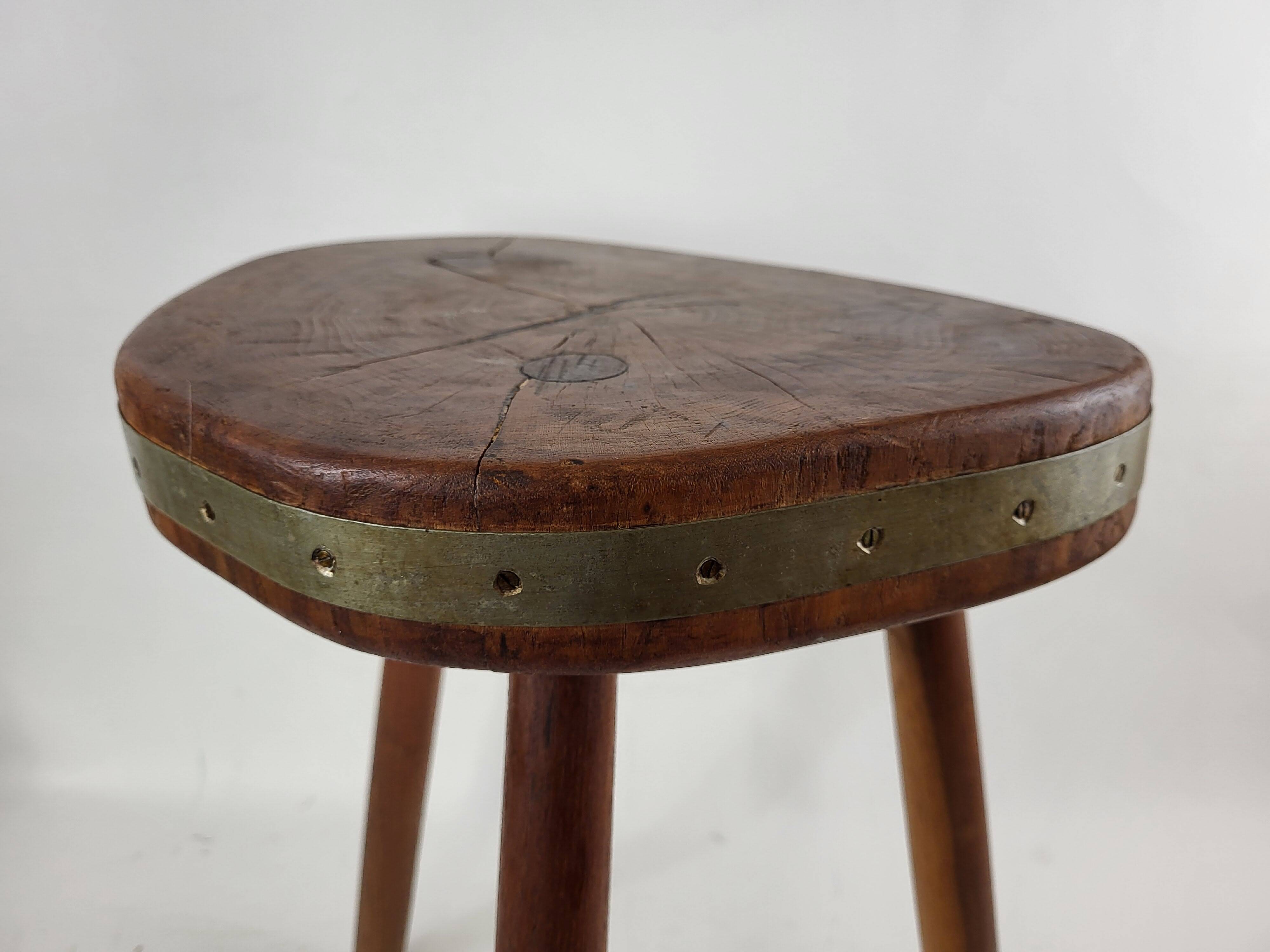 Brutalist wooden stool