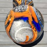 Murano Art Glass Carafe Vase/Carlo Moretti, Speckled Swirls