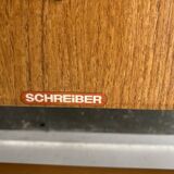 Grande table de salle à manger extensible de style moderne du milieu du siècle, années 1960, par Schreiber