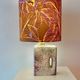 Übelacker table lamp - Battery lamp on a vase fireplace with botanical shade | 42 cm