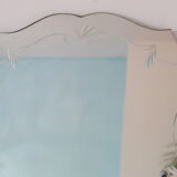 Bevelled, chiseled, antique, art deco wall mirror