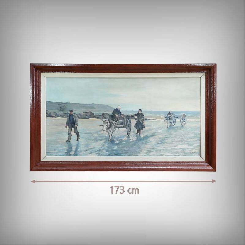 Large Painting “Les Goémoniers”, by A. Le Guen – 1969