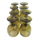 Biot green stemmed glasses