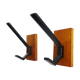 Vintage teak wall hooks, mid century coat hooks