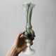 Vase soliflore opaline vert et blanc.