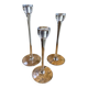 Set of three glass candle holders, Blomster, 1990