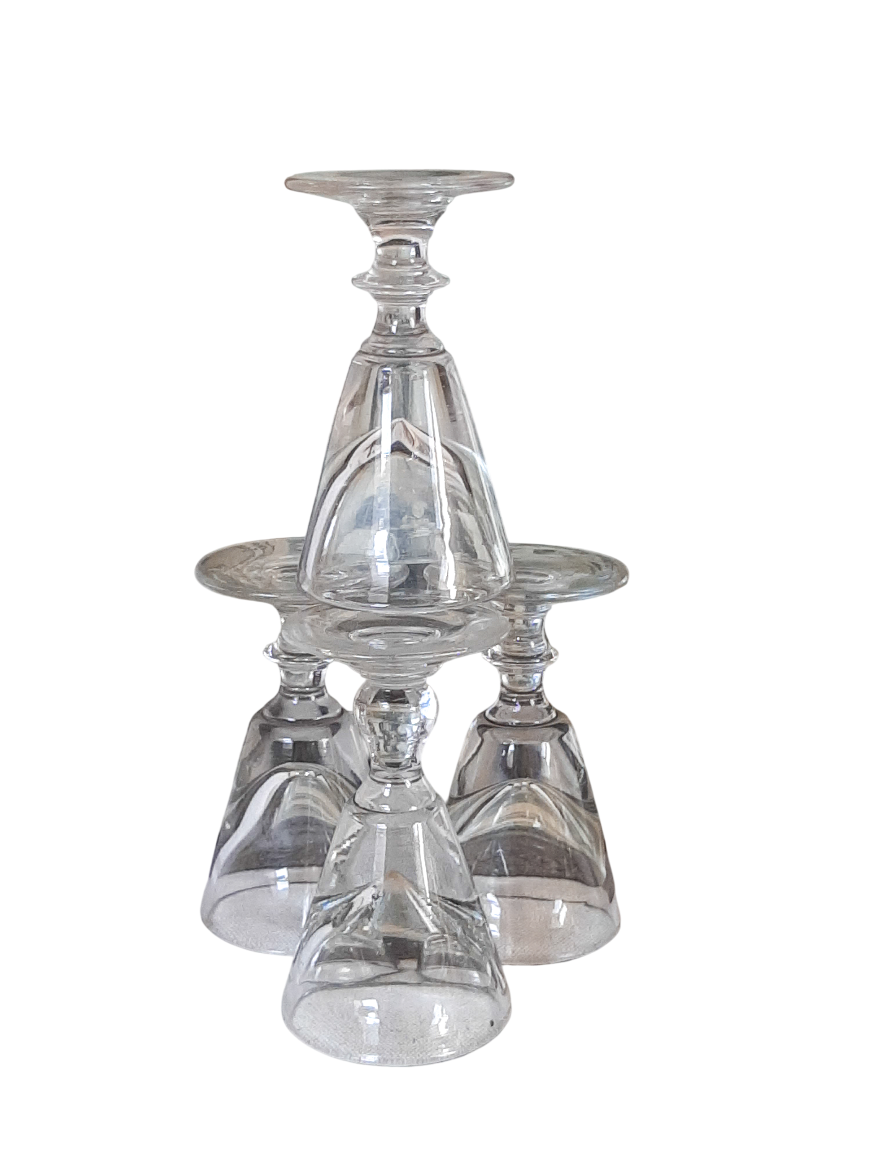 Old bistro glasses with thick bottoms