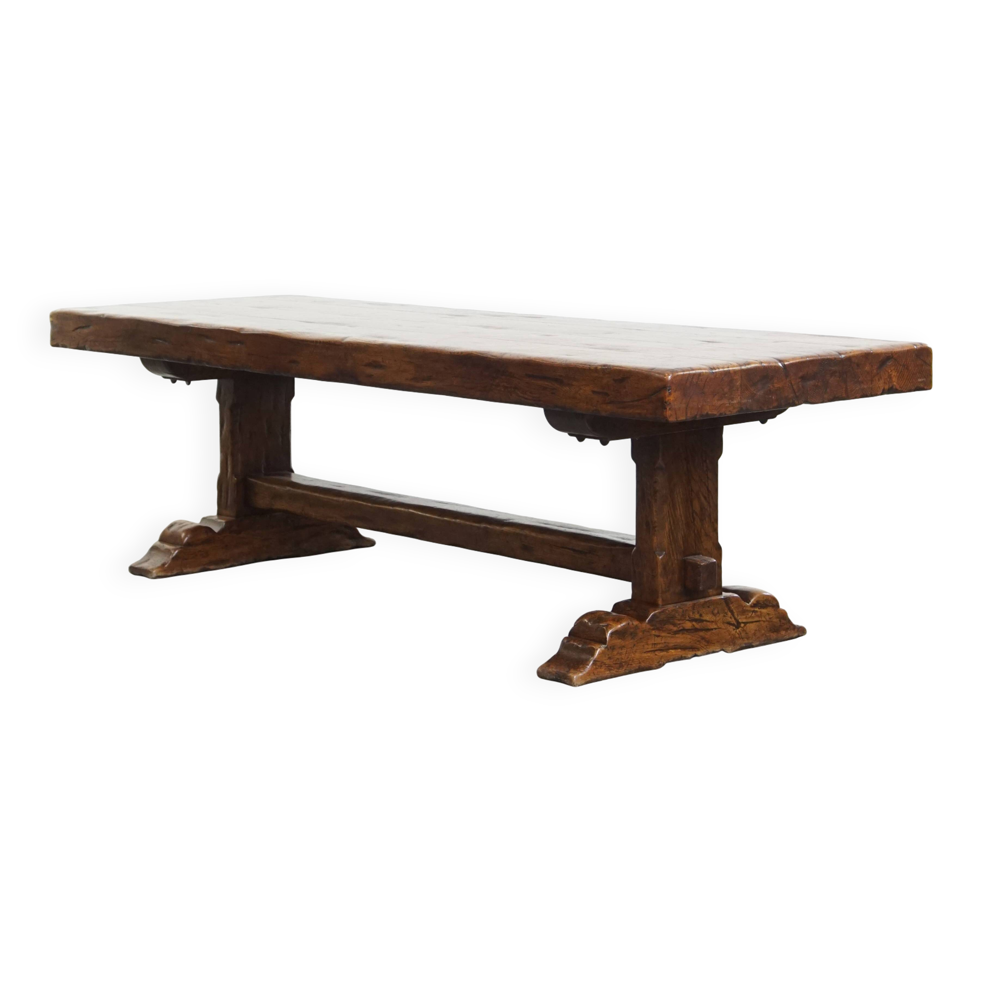 Very Heavy Antique French Table from the Early 1900s in Solid Oak
