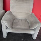 Pair of armchairs Maralunga Vico Magistretti Cassina