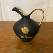 Antique Pitcher ROYAL Porcelain Bavaria Painted Decor + 22K Gold Vintage #C