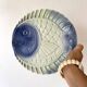 Assiettes poisson vintage en barbotine