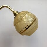 Vintage tulip wall lamp in yellow and gold Clichy glass