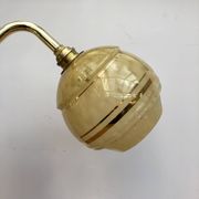 Vintage tulip wall lamp in yellow and gold Clichy glass