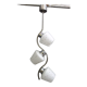 Suspension chromée avec 3 abat-jour blancs années 1960