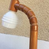 Articulated lamp in pine and opaline