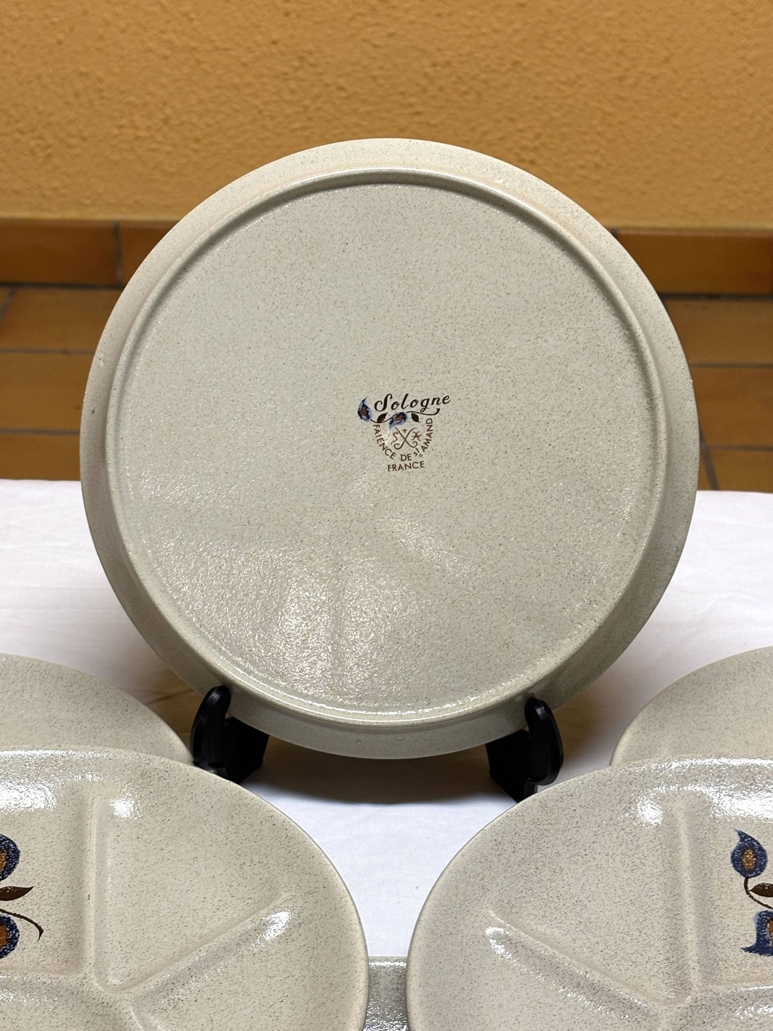 Saint-Amand Sologne - 6 Assiettes à fondue compartimentées