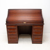 Antique roller blind writing desk 1930s, United Kingdom