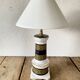 Earthenware lamp, new 2M fabric cable, cotton lampshade